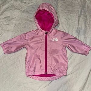 The North Face Pink Hooded Shell with Hot Pink Lining